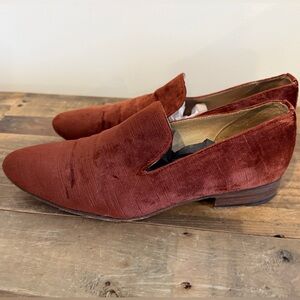 Brock Collection x George Esquivel Collaboration Elegant Rust Velvet Loafers